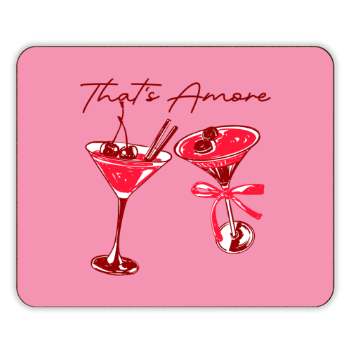 That's Amore Cherry Cocktail Illustration - designer placemat by EZbie