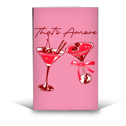 That's Amore Cherry Cocktail Illustration - funny greeting card by EZbie