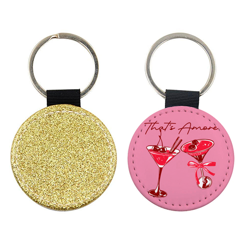 That's Amore Cherry Cocktail Illustration - keyring by EZbie