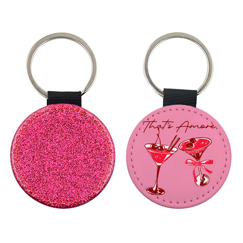 That's Amore Cherry Cocktail Illustration - keyring by EZbie