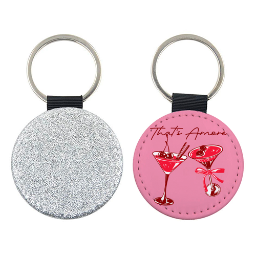 That's Amore Cherry Cocktail Illustration - keyring by EZbie