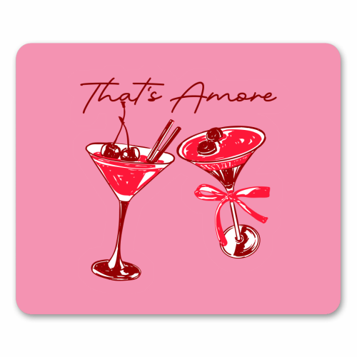 That's Amore Cherry Cocktail Illustration - mouse mat by EZbie
