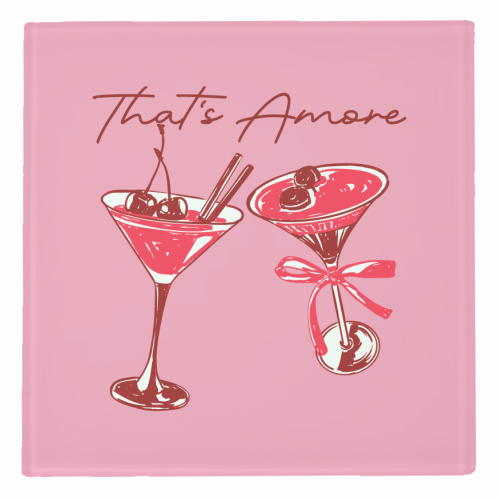 That's Amore Cherry Cocktail Illustration - personalised beer coaster by EZbie