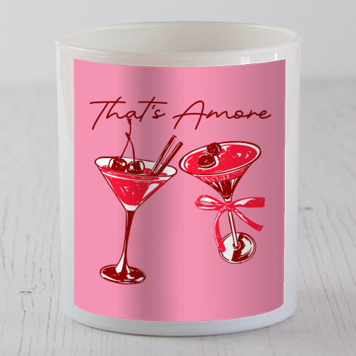 That's Amore Cherry Cocktail Illustration - scented candle by EZbie