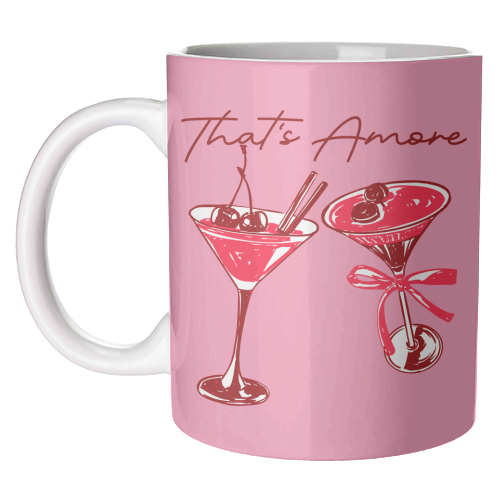 That's Amore Cherry Cocktail Illustration - unique mug by EZbie