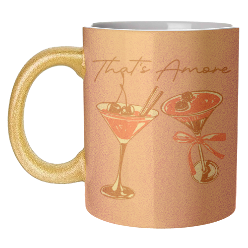That's Amore Cherry Cocktail Illustration - unique mug by EZbie