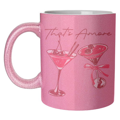 That's Amore Cherry Cocktail Illustration - unique mug by EZbie