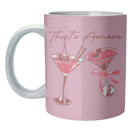 That's Amore Cherry Cocktail Illustration - unique mug by EZbie