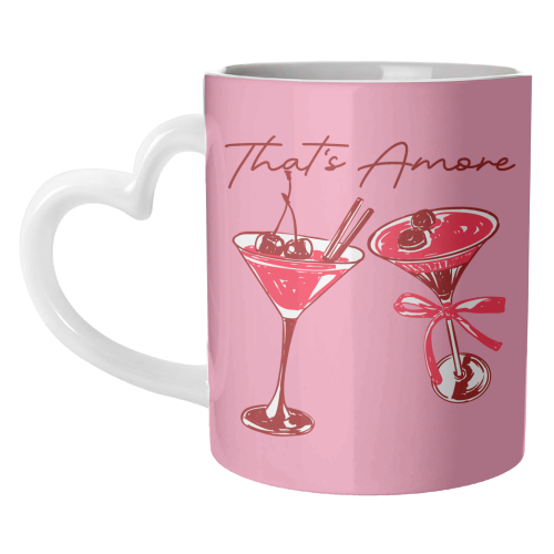 That's Amore Cherry Cocktail Illustration - unique mug by EZbie
