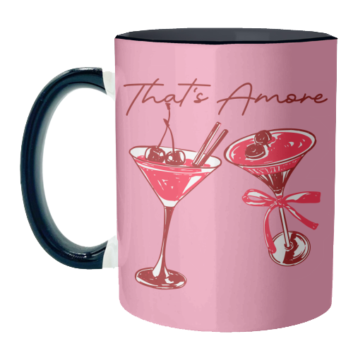 That's Amore Cherry Cocktail Illustration - unique mug by EZbie