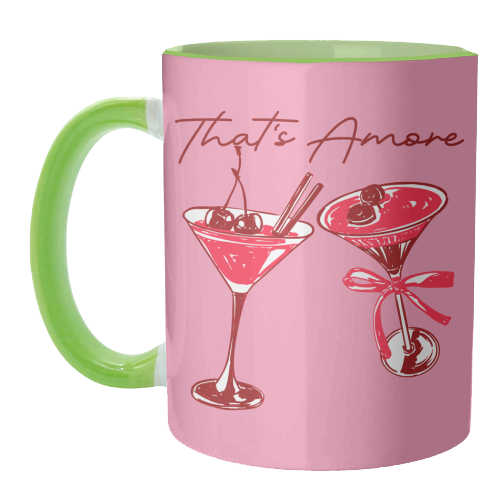That's Amore Cherry Cocktail Illustration - unique mug by EZbie