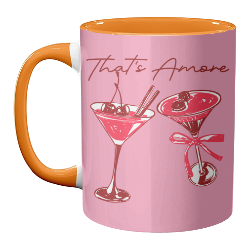 That's Amore Cherry Cocktail Illustration - unique mug by EZbie