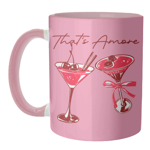 That's Amore Cherry Cocktail Illustration - unique mug by EZbie