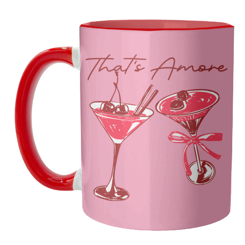 That's Amore Cherry Cocktail Illustration - unique mug by EZbie