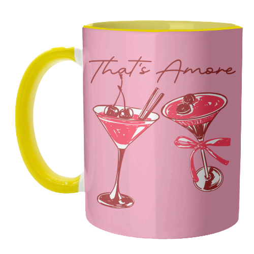 That's Amore Cherry Cocktail Illustration - unique mug by EZbie