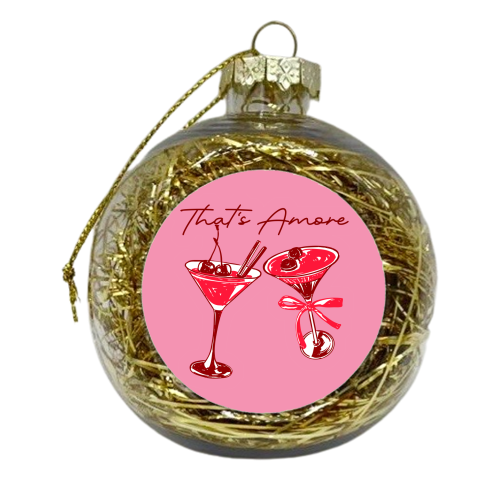 That's Amore Cherry Cocktail Illustration - xmas bauble by EZbie
