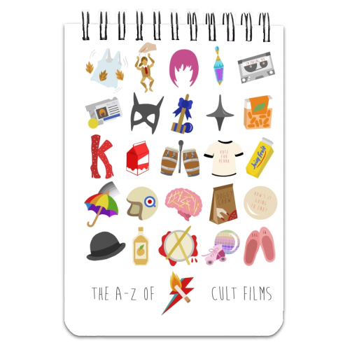 The A-Z of cult films - personalised A4, A5, A6 notebook by Stonefoxes