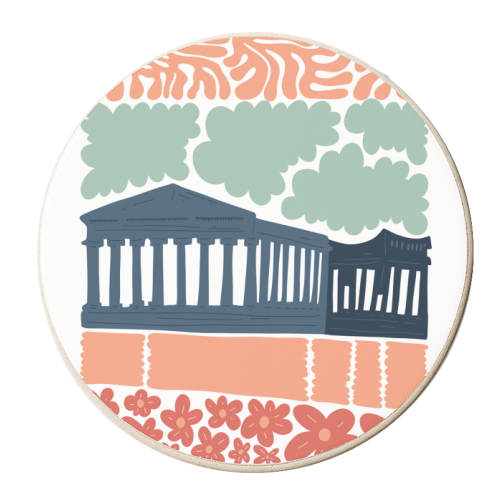 The Acropolis - Athens, Greece - personalised beer coaster by Move Studio