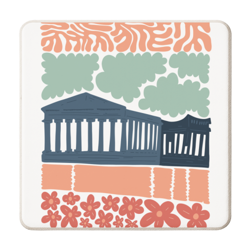 The Acropolis - Athens, Greece - personalised beer coaster by Move Studio