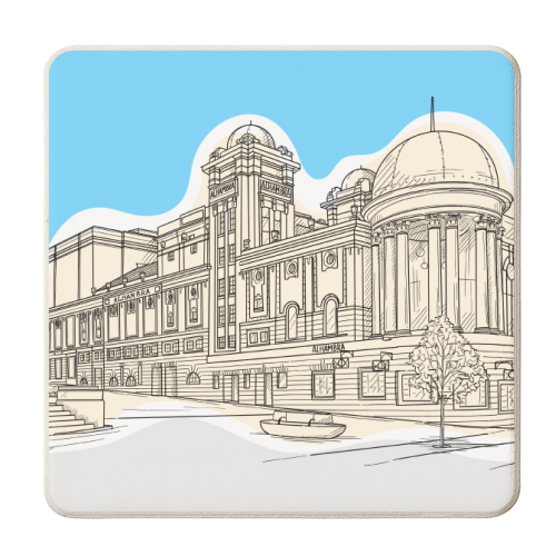 The Alhambra Theatre, Bradford, Leeds - personalised beer coaster by Adam Regester