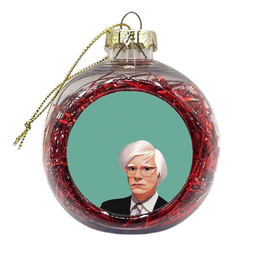 The Artists: Andy Warhol - xmas bauble by Giddy Kipper