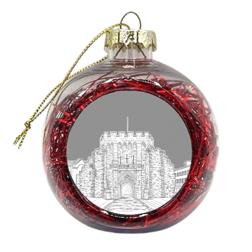 The Bargate, Southampton (UK) - Grey Colour Pop Background - xmas bauble by Adam Regester