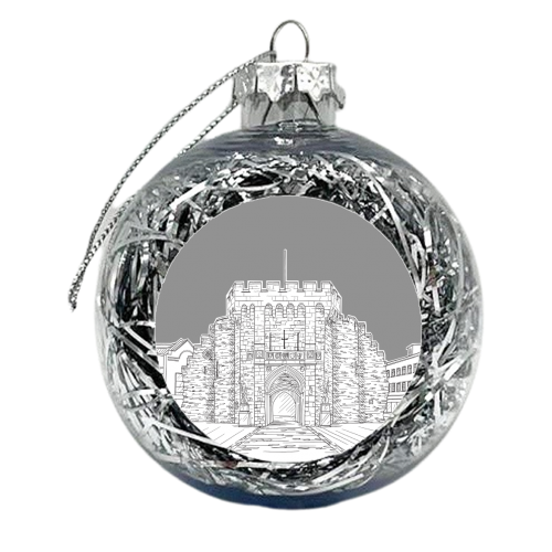 The Bargate, Southampton (UK) - Grey Colour Pop Background - xmas bauble by Adam Regester