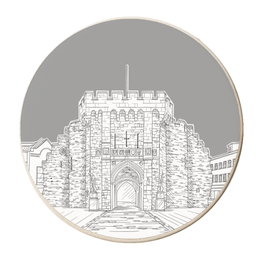 The Bargate, Southampton (UK) - Grey Colour Pop Background - personalised beer coaster by Adam Regester
