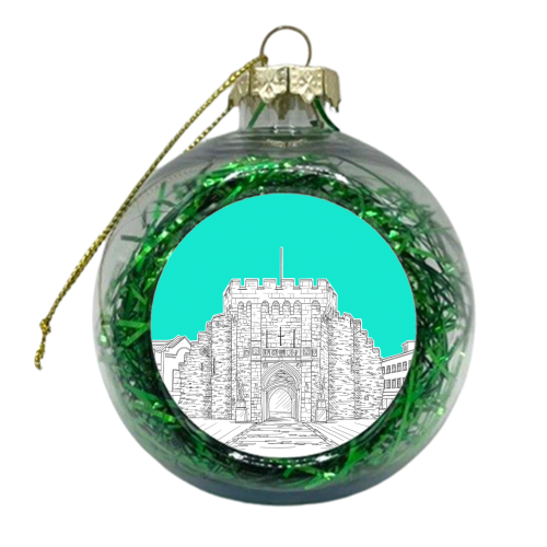 The Bargate, Southampton (UK) - Turquoise version - xmas bauble by Adam Regester