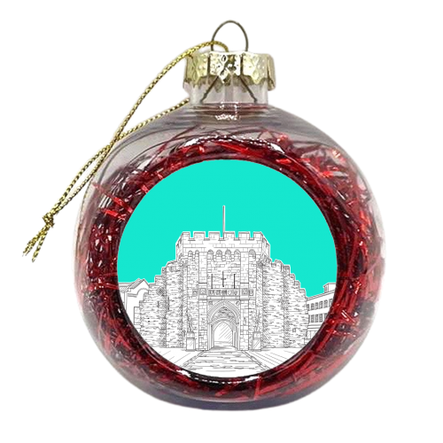 The Bargate, Southampton (UK) - Turquoise version - xmas bauble by Adam Regester