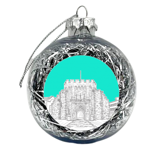 The Bargate, Southampton (UK) - Turquoise version - xmas bauble by Adam Regester
