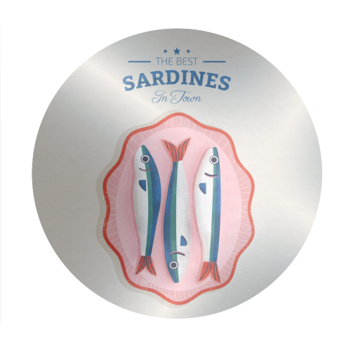 The Best Sardines - Circle Sticker by Ania Wieclaw