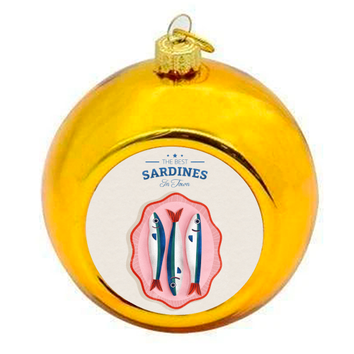 The Best Sardines - colourful christmas bauble by Ania Wieclaw