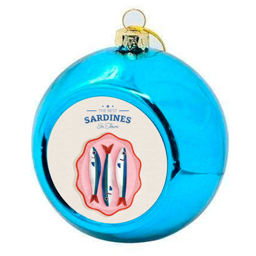 The Best Sardines - colourful christmas bauble by Ania Wieclaw