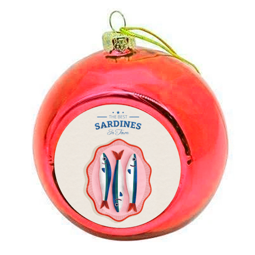 The Best Sardines - colourful christmas bauble by Ania Wieclaw