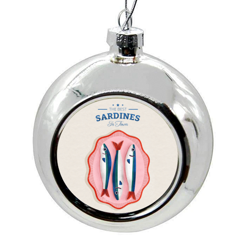 The Best Sardines - colourful christmas bauble by Ania Wieclaw