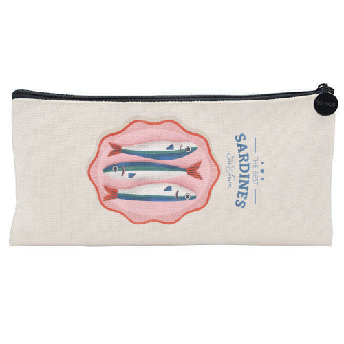 The Best Sardines - flat pencil case by Ania Wieclaw