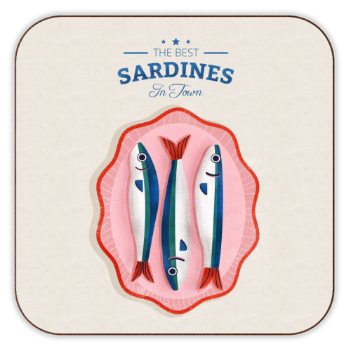 The Best Sardines - personalised beer coaster by Ania Wieclaw