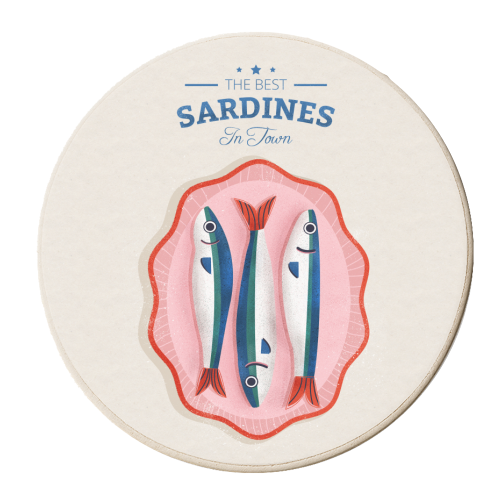 The Best Sardines - personalised beer coaster by Ania Wieclaw