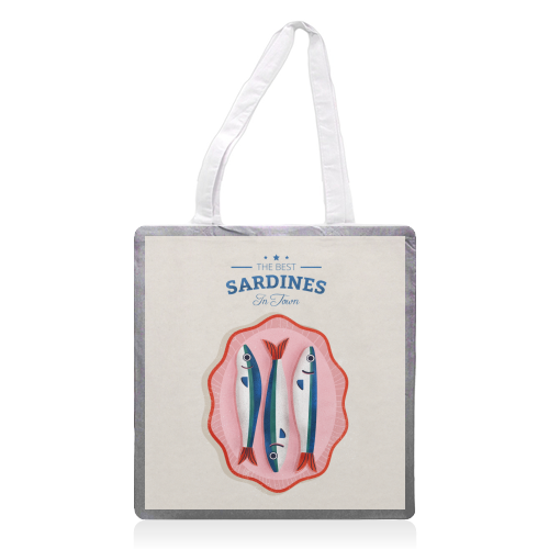 The Best Sardines - printed canvas tote bag by Ania Wieclaw