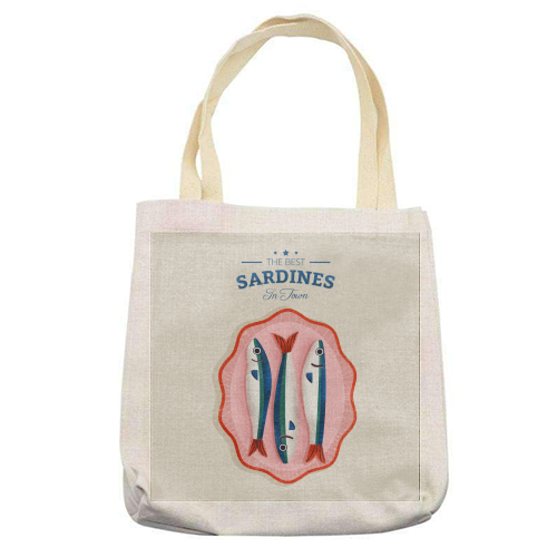 The Best Sardines - printed canvas tote bag by Ania Wieclaw