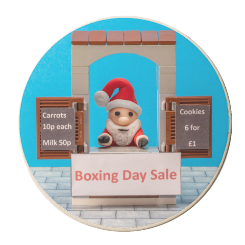 The Boxing Day Sale - personalised beer coaster by David Bond