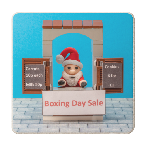 The Boxing Day Sale - personalised beer coaster by David Bond