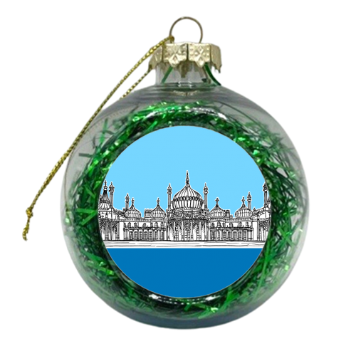 The Brighton Pavilion, East Sussex UK (Blues) - xmas bauble by Adam Regester
