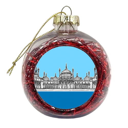 The Brighton Pavilion, East Sussex UK (Blues) - xmas bauble by Adam Regester