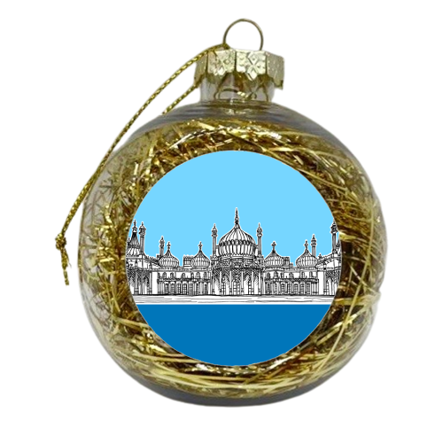 The Brighton Pavilion, East Sussex UK (Blues) - xmas bauble by Adam Regester