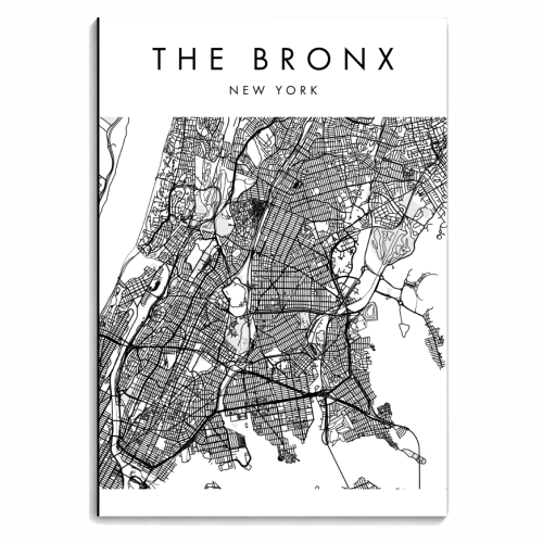 The Bronx New York Minimal Modern Street Map - personalised A4, A5, A6 notebook by Toni Scott