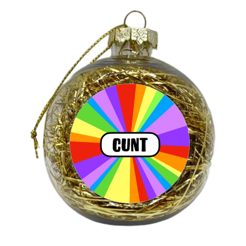The 'C' word (Rainbow Burst Version) - xmas bauble by Adam Regester