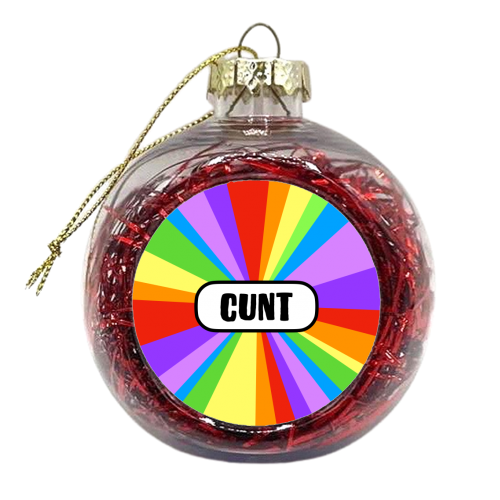 The 'C' word (Rainbow Burst Version) - xmas bauble by Adam Regester