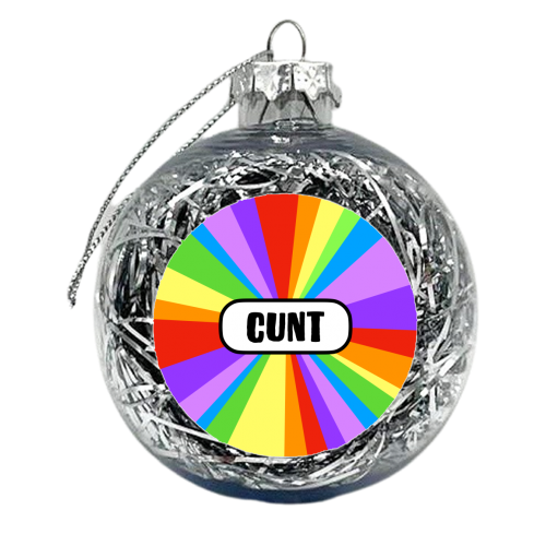 The 'C' word (Rainbow Burst Version) - xmas bauble by Adam Regester
